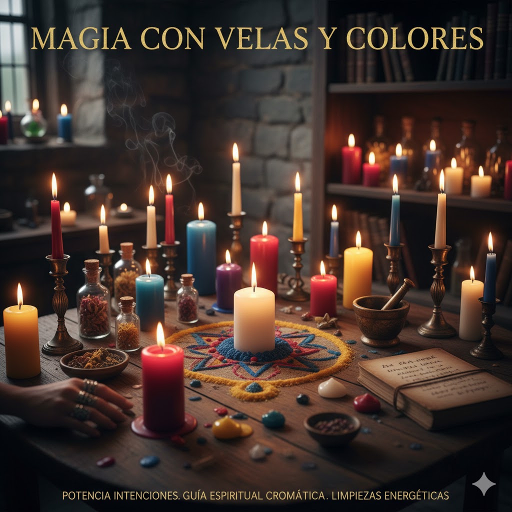 magia con velas y colores